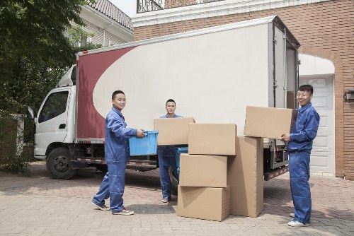 Removal team preparing a move in central Aldwych